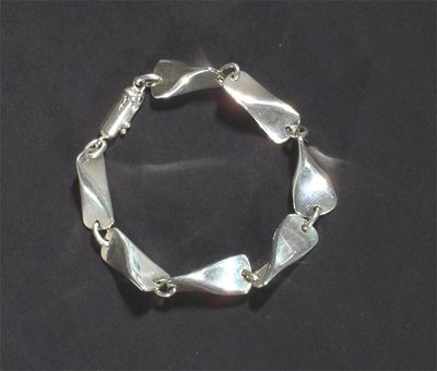 Appraisal: A Georg Jensen silver link bracelet model no B stamped