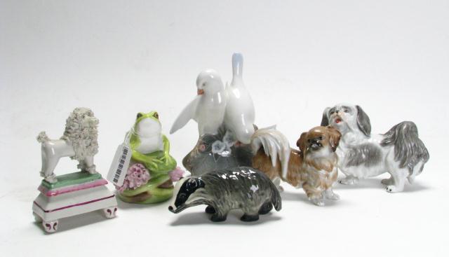 Appraisal: Group of Porcelain Animal Figures including a Goebel badger a