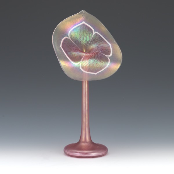 Appraisal: STUART ABELMAN AMERICAN CONTEMPORARY x Jack-in-the-pulpit vase Renaissance blush pink