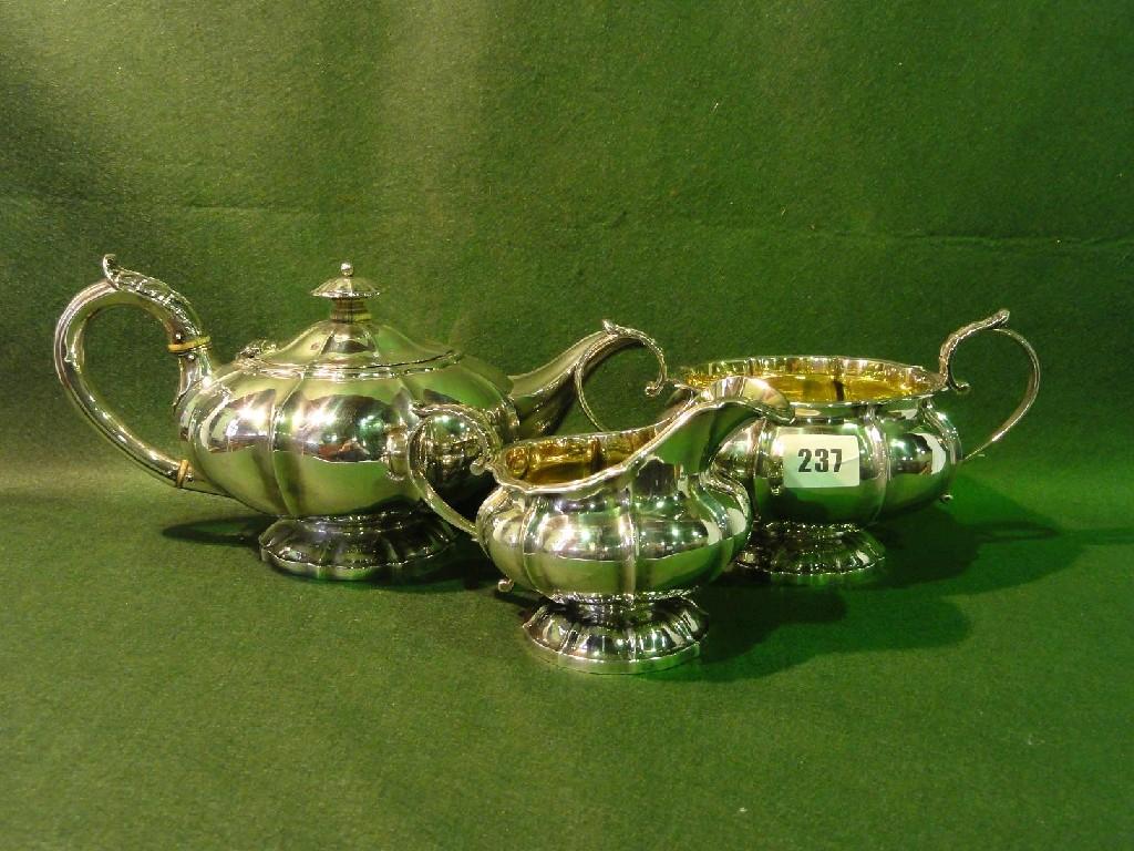 Appraisal: A good quality th century silver three piece tea set