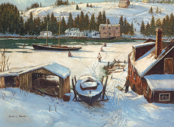 Appraisal: GRAY JACK LORIMER American - ''Back Harbour Winter'' oil on