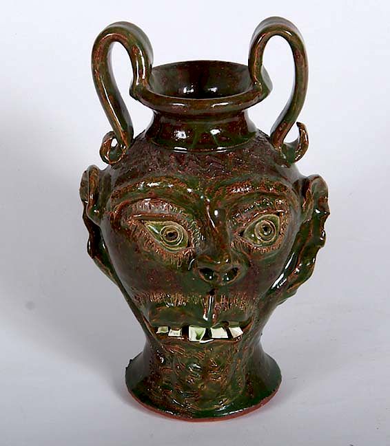 Appraisal: Outsider Art Bobbie Ferguson Face Jug Ferguson Bobby Face Jug