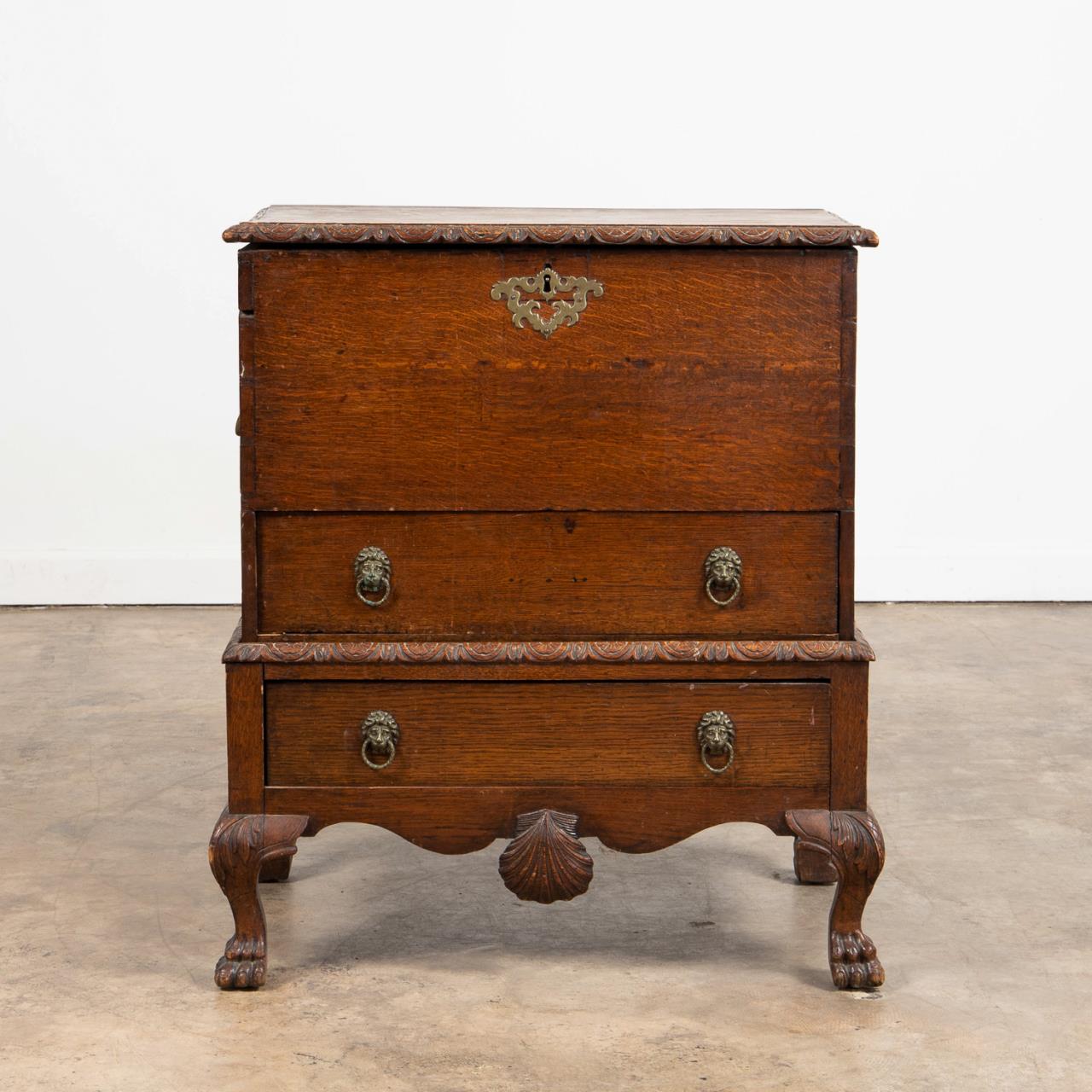 Appraisal: L TH C GEORGIAN STYLE OAK TWO DRAWER CHEST Likely