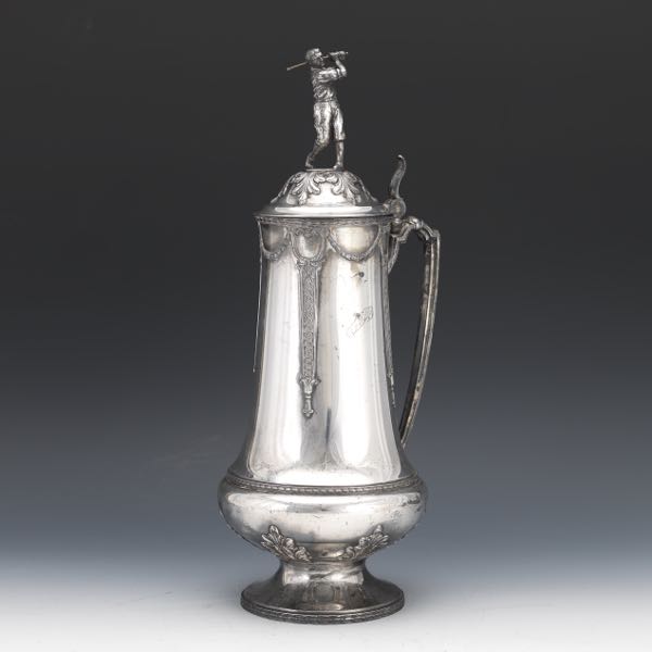 Appraisal: SILVER PLATED GOLF TROPHY Wallace Bros silver plated trophy stein