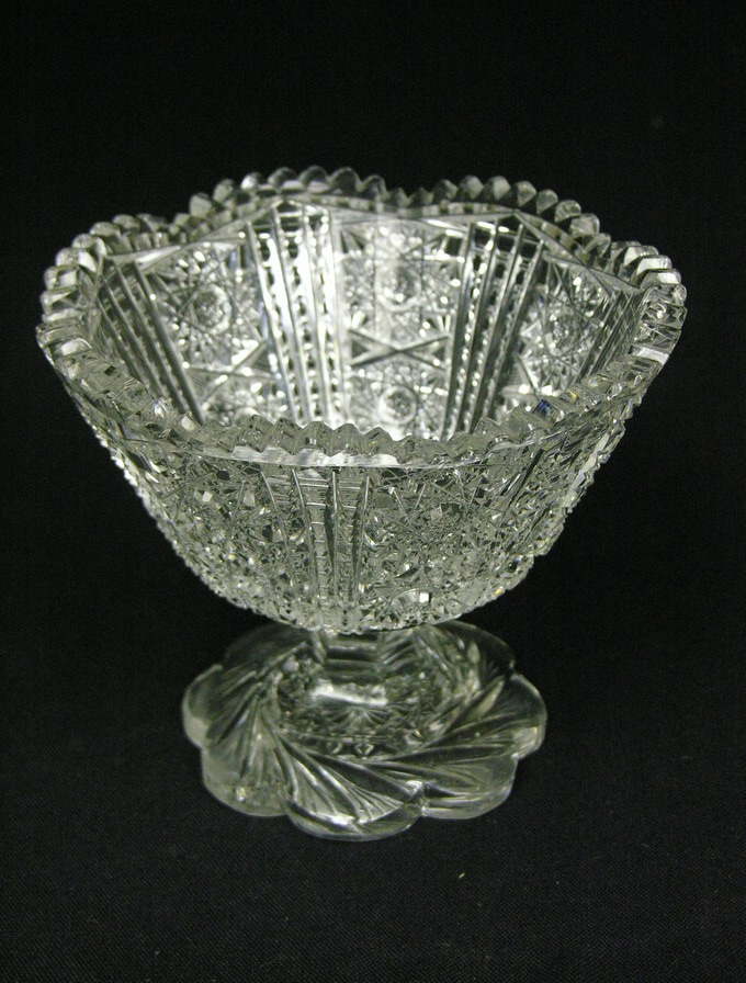 Appraisal: ABP CUT GLASS FOOTED BOWL American Brilliant Period cut glass