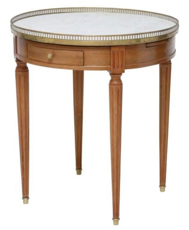 Appraisal: French Louis XVI style mahogany bouillotte table th c having