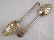 Appraisal: A pair of silver Hanoverian tablespoons I T London later