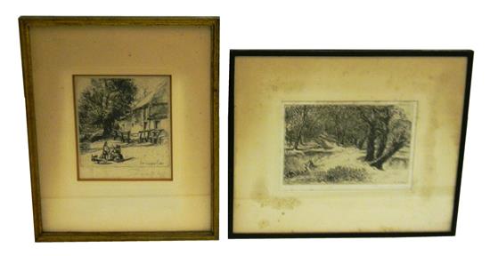 Appraisal: Francis Seymour Haden British - two etchings Kew Side--A Fragment