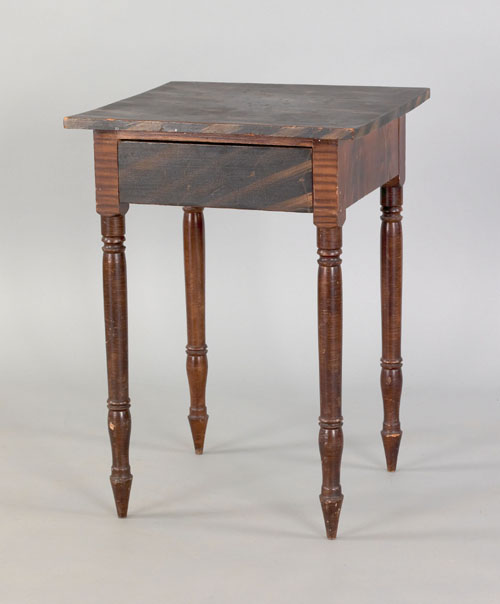 Appraisal: Pennsylvania poplar one-drawer stand th c retaining its original smoke