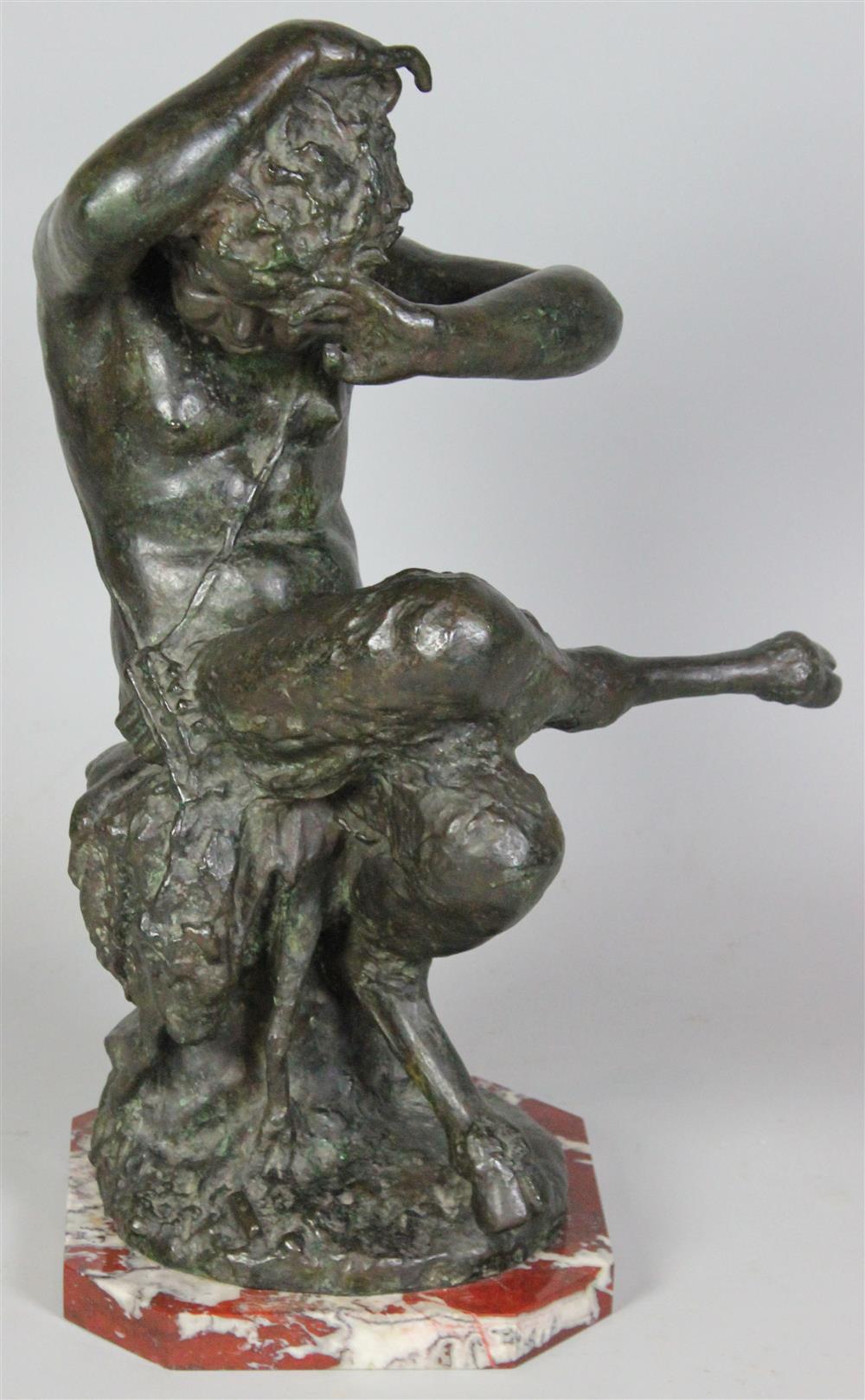 Appraisal: AFTER CLAUDE MICHEL CLODION FRENCH - BRONZE FAUNE PLEURANT impressed