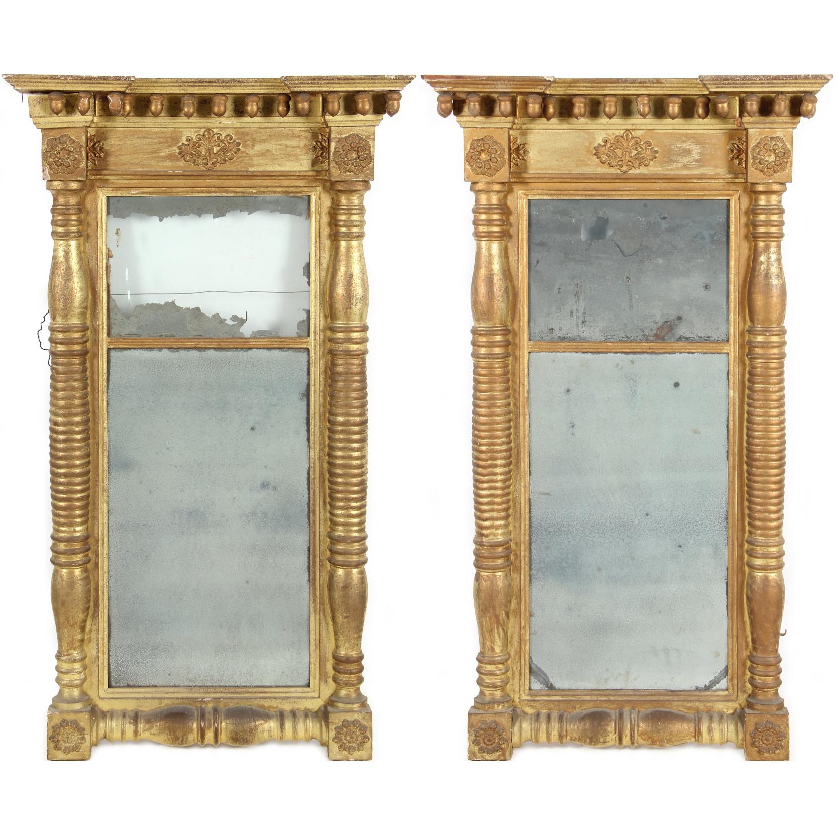 Appraisal: Pair of American Classical Wall Mirrors circa - having a