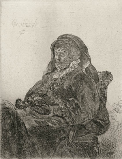 Appraisal: REMBRANDT VAN RIJN The Artist's Mother Seated in Widow's Dress