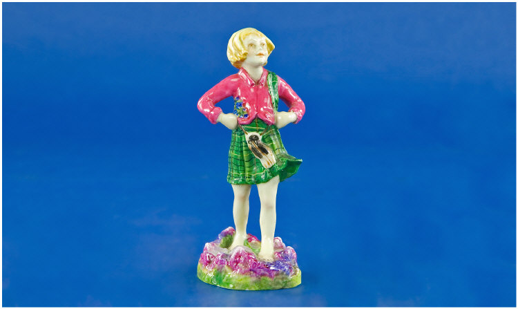 Appraisal: Royal Worcester Figure RW Scotland Wearing Deep Rose Jacket Green