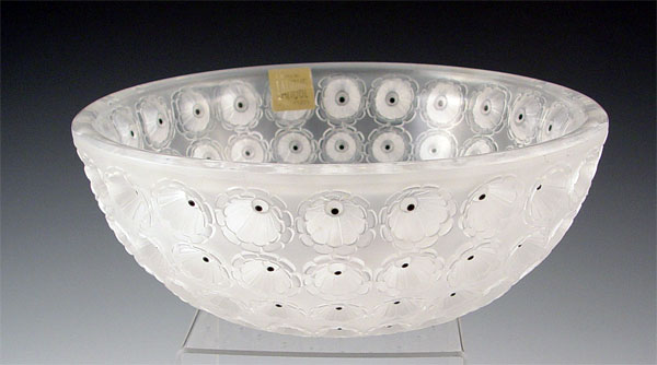 Appraisal: LALIQUE NEMOURS BOWL Molede with a pattern of anemones Foil