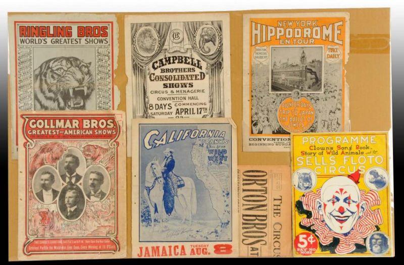 Appraisal: Lot of Assorted Early Circus Programs Description Highly graphic and