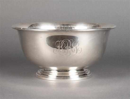 Appraisal: American sterling silver Revere style bowl Manchester mid- th century