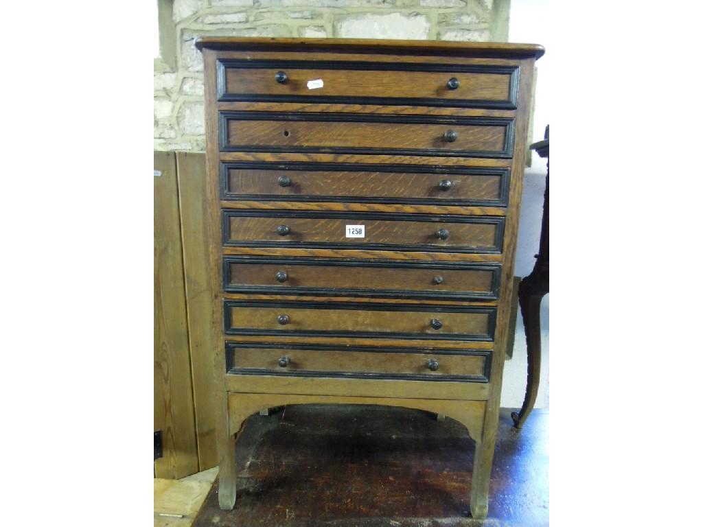 Appraisal: A late th century continental oak floor standing specimen chest