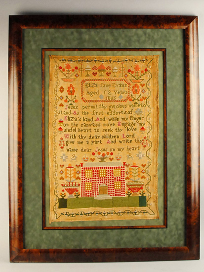 Appraisal: A Large and Beautiful th C Cross Stitched Sampler Eliza