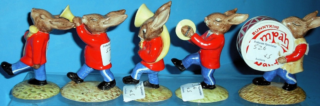 Appraisal: Royal Doulton Bunnykins Oompah Band Figures Drummer DB Trumpeter DB