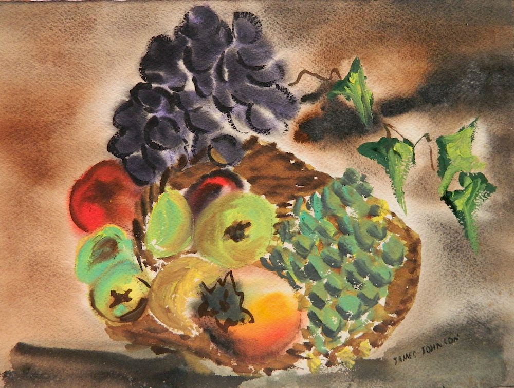 Appraisal: James Johnson watercolor James Johnson American - - Still-Life of