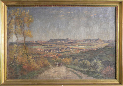 Appraisal: Oil on canvas impressionist landscape early th c x