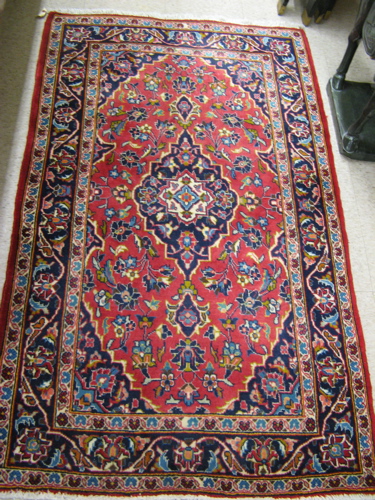 Appraisal: TWO PERSIAN HAND KNOTTED WOOL AREA RUGS ' X '