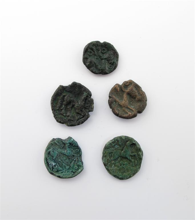 Appraisal: Uncertain Kentish Bronze Units with crude stylized design