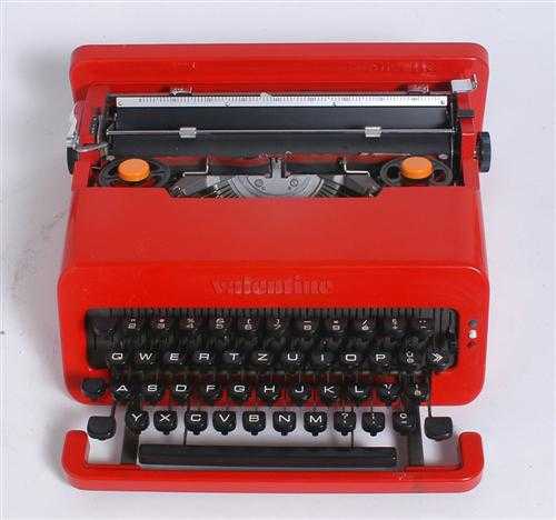 Appraisal: SOTSASS ETTORE - VALENTINE TYPEWRITER designed for Olivetti Red plastic