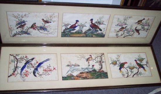 Appraisal: A set of th Century Japanese rice paper paintings six