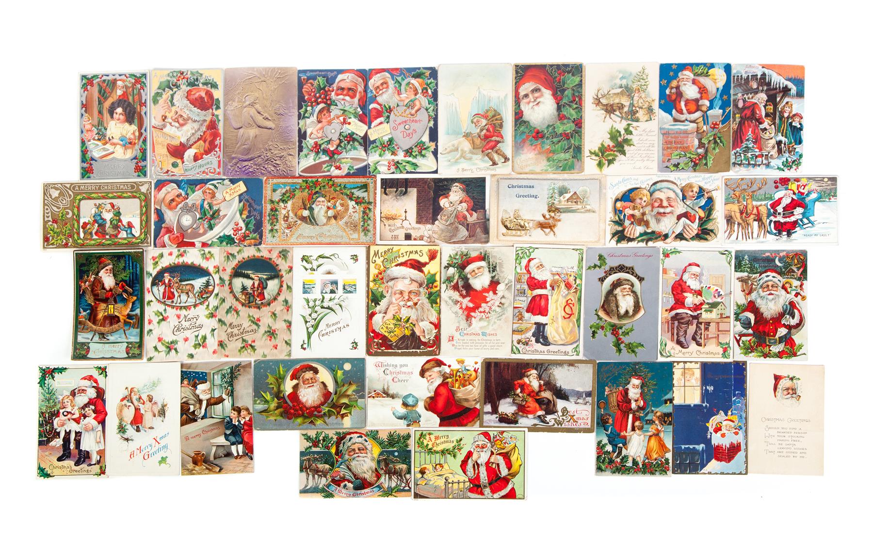 Appraisal: APPROXIMATELY THIRTY-FIVE CHRISTMAS POSTCARDS German and American st quarter- th