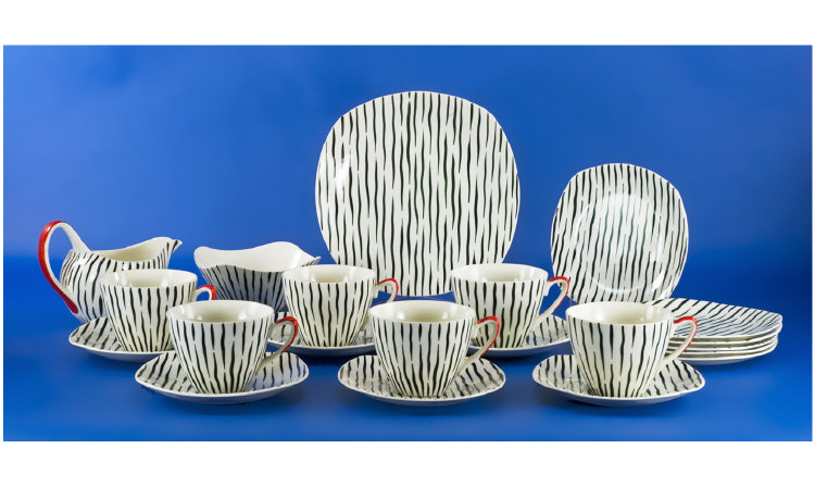 Appraisal: Zambesi Midwinter Modern Fashion Shape Staffordshire England cups and saucers