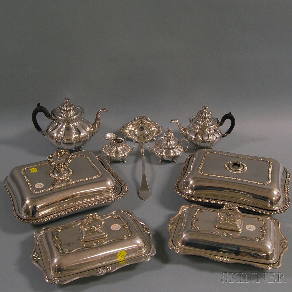 Appraisal: Large Group of Assorted Silver-plated Tableware including covered vegetable dishes