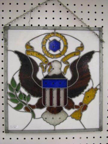 Appraisal: Stained Leaded Glass Wall Hanging of an Eagle from Senator