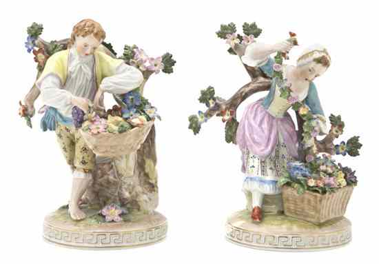 Appraisal: A Pair of Dresden Bocage Porcelain Figural Groups depicting a