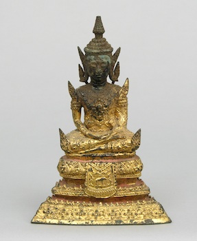 Appraisal: A Seated Thai Buddha A Thai Buddha figurine in cast