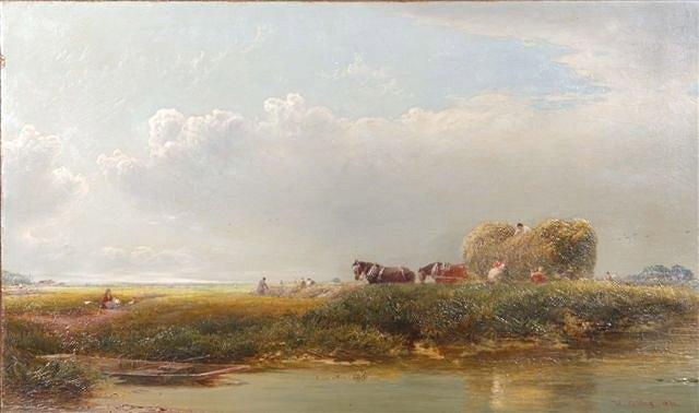 Appraisal: WILLIAM GOSLING British - A harvesting scene signed and dated