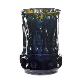 Appraisal: GEORGE OHR Large dimpled vase GEORGE OHR - Large dimpled