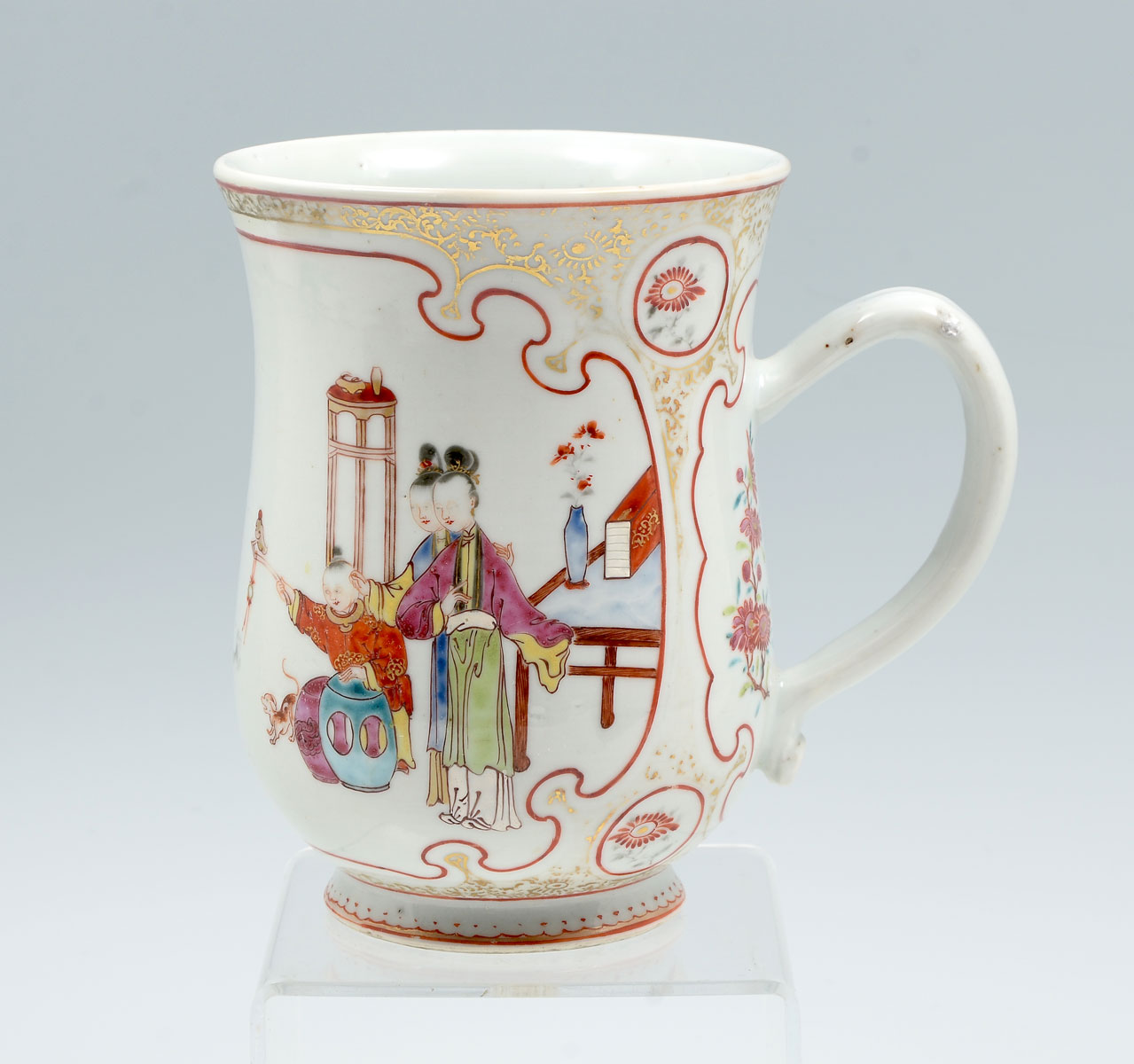 Appraisal: LARGE CHINESE QING DYNASTY FAMILLE ROSE PORCELAIN MUG Chinese Famille