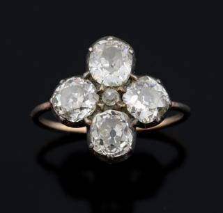 Appraisal: Queen Caroline's ring An early th Century diamond quatrefoil ring