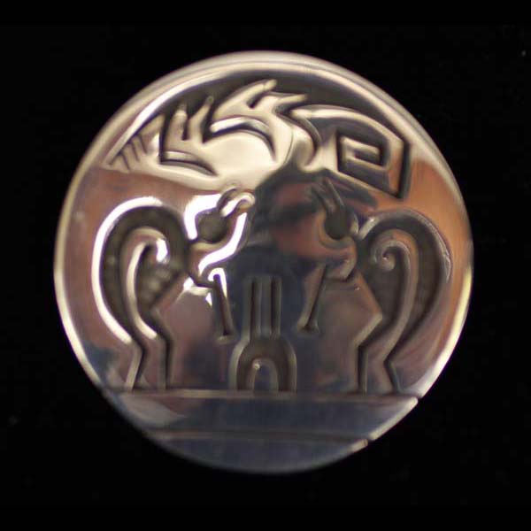 Appraisal: Vintage Hopi Native American Indian sterling silver shadowbox brooch pendant