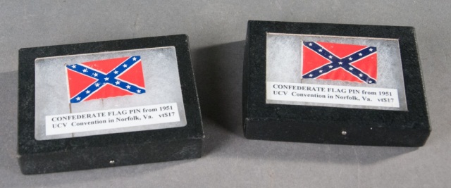 Appraisal: Two Confederate Flag Pins From UCV convention in Norfolk VA