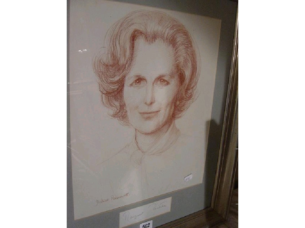 Appraisal: A shoulder length pastel portrait of Margaret Thatcher signed bottom