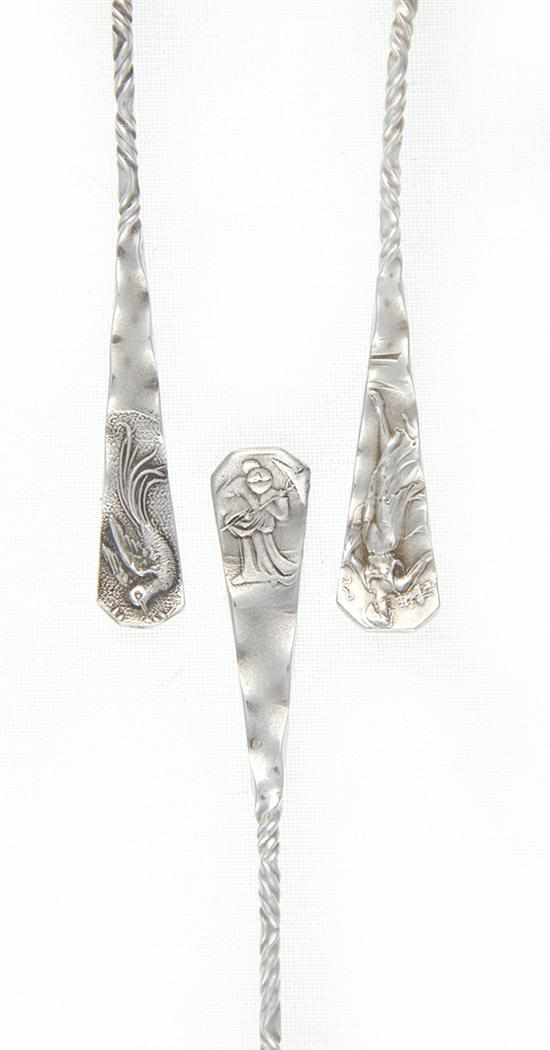 Appraisal: Whiting Figural pattern sterling demitasse spoons New York circa comprising