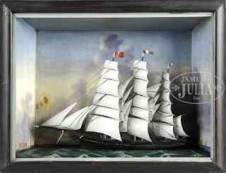 Appraisal: LARGE DIORAMA OF SHIP GARIBALDI Second half th century Large