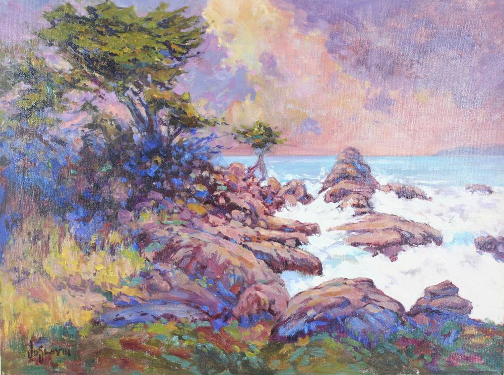 Appraisal: JAMES SLAY California Mississippi born oil on canvas California seascape