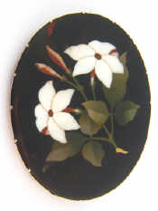 Appraisal: A gold framed pietra dura brooch approx x cm