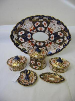 Appraisal: A ROYAL CROWN DERBY PORCELAIN DRESSING TABLE SET of oval