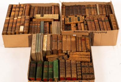 Appraisal: A quantity of leather bound volumes French Literature etc approximately