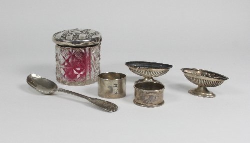 Appraisal: Sundry silver including napkin rings