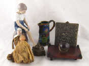 Appraisal: A mixed lot being a Danish ceramic figure of a